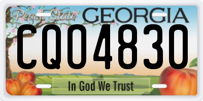 GA license plate CQO4830