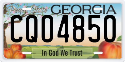 GA license plate CQO4850