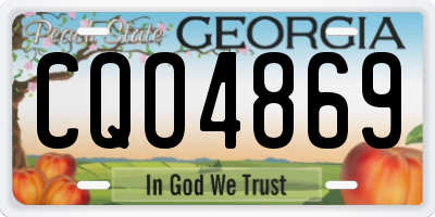 GA license plate CQO4869