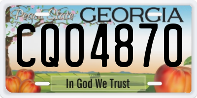 GA license plate CQO4870
