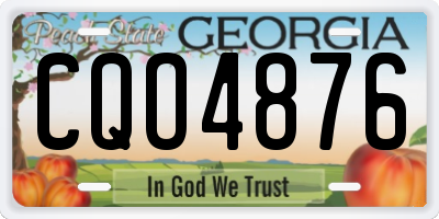 GA license plate CQO4876