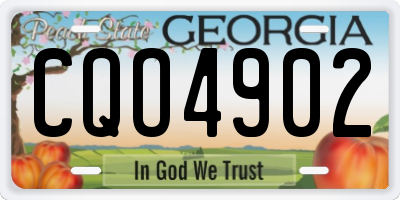 GA license plate CQO4902