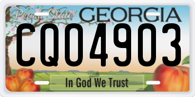 GA license plate CQO4903