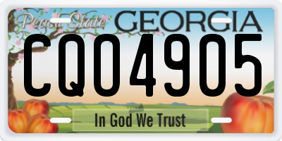 GA license plate CQO4905