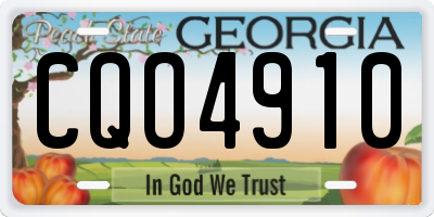 GA license plate CQO4910