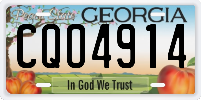 GA license plate CQO4914