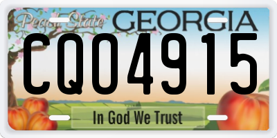 GA license plate CQO4915