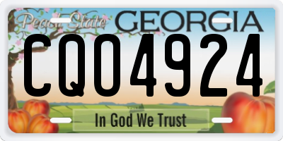GA license plate CQO4924