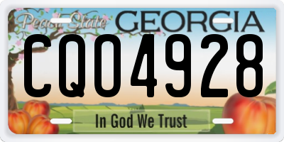 GA license plate CQO4928