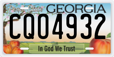 GA license plate CQO4932