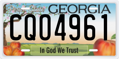 GA license plate CQO4961