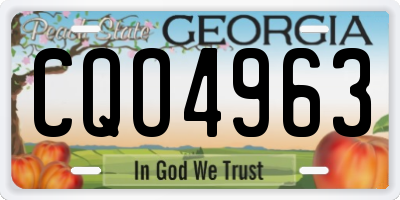 GA license plate CQO4963