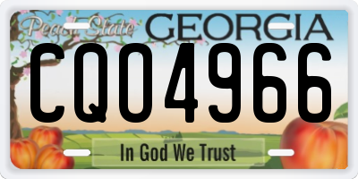 GA license plate CQO4966
