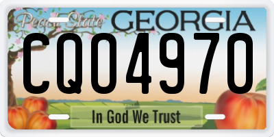 GA license plate CQO4970