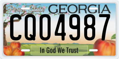 GA license plate CQO4987