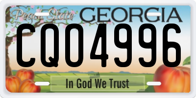 GA license plate CQO4996