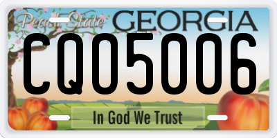 GA license plate CQO5006