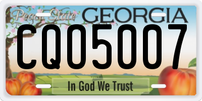 GA license plate CQO5007