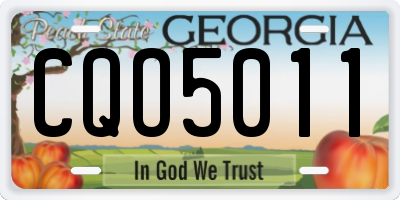 GA license plate CQO5011