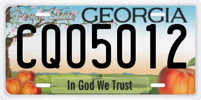 GA license plate CQO5012
