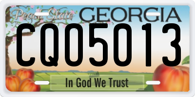 GA license plate CQO5013