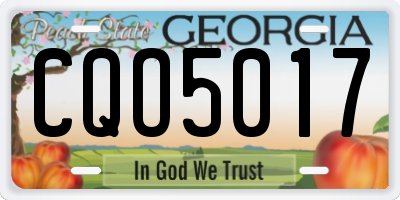 GA license plate CQO5017