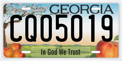 GA license plate CQO5019