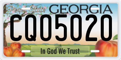GA license plate CQO5020