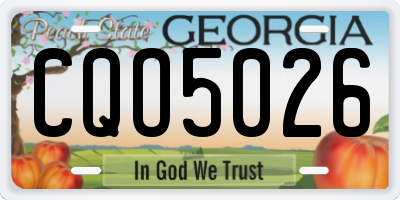 GA license plate CQO5026