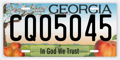 GA license plate CQO5045