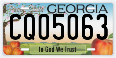 GA license plate CQO5063