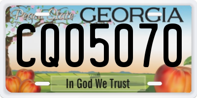 GA license plate CQO5070