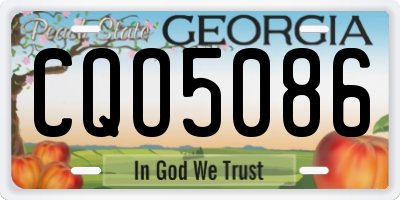 GA license plate CQO5086