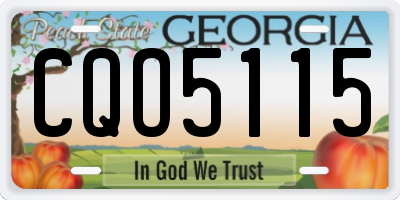 GA license plate CQO5115