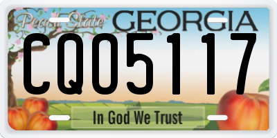GA license plate CQO5117