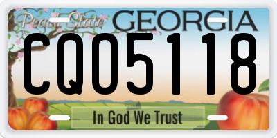 GA license plate CQO5118