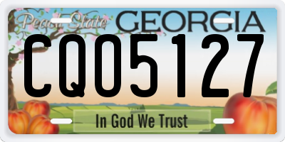 GA license plate CQO5127