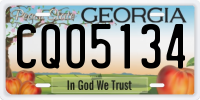 GA license plate CQO5134