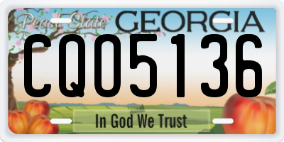 GA license plate CQO5136