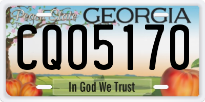 GA license plate CQO5170