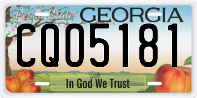 GA license plate CQO5181