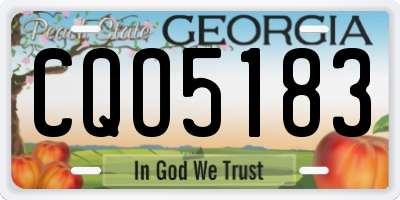 GA license plate CQO5183