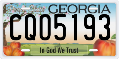 GA license plate CQO5193