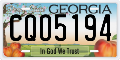 GA license plate CQO5194