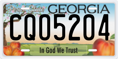 GA license plate CQO5204