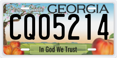 GA license plate CQO5214