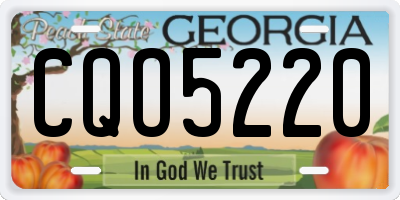 GA license plate CQO5220