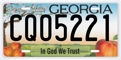 GA license plate CQO5221