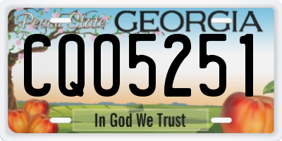 GA license plate CQO5251