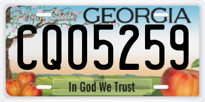 GA license plate CQO5259